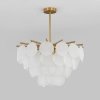 Dekoracyjna nowoczesna złota lampa wisząca szklane koła 7 źródeł światła kulista designerska boho elegancka FIORE D8584P/R600 white Step Into Design